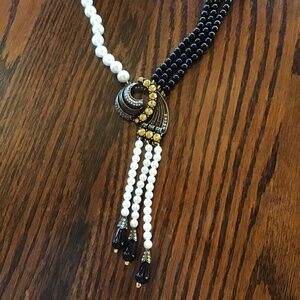 Black and white pearl necklace